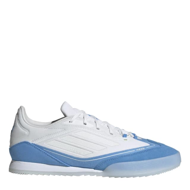 adidas F50 Freestyle 24 Messi Indoor Football Boots Unisex Adults White/Gold/Blue unisex 11 (46)