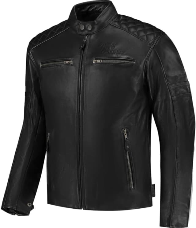 Rusty Stitches Jari V2 Motorcycle Leather Jacket, black, Size L for Men