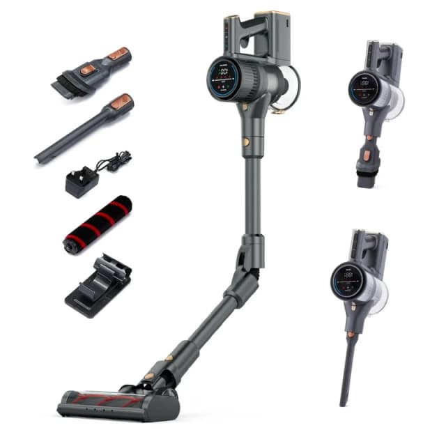 Geepas Flex Cordless Vacuum Cleaner 29.6V Lithium Battery Bendable Wand, 55 Mins Runtime, Digital Display Black unisex