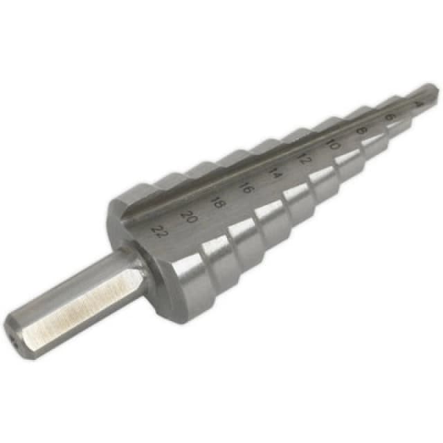 Loops HSS 4341 Double Flute Step Drill Bit - 4mm to 22mm Holes - Precision Drilling Multi