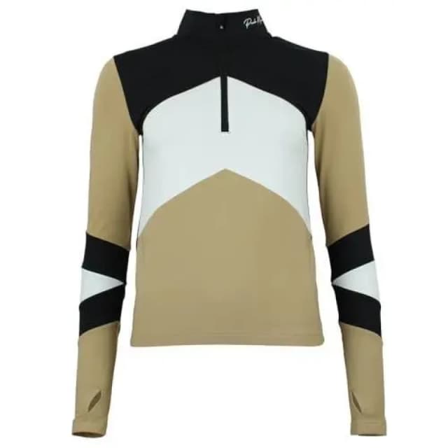 Womens 1st skin t-shirt with zip Peak Mountain Marron Female L