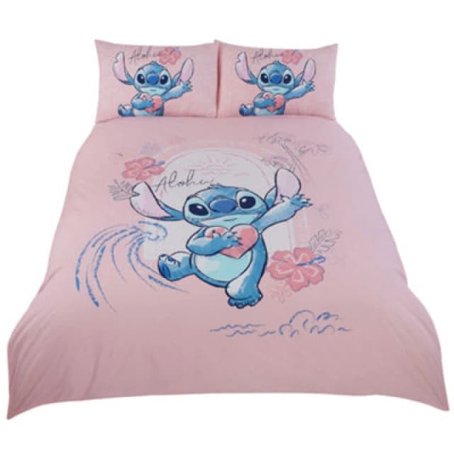 Lilo & Stitch Aloha Duvet Cover Set Dusty Pink (Single)