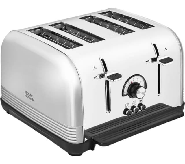 Morphy Richards Venture Retro 240333 4-Slice Toaster - Tungsten, Silver/Grey 5011832071200