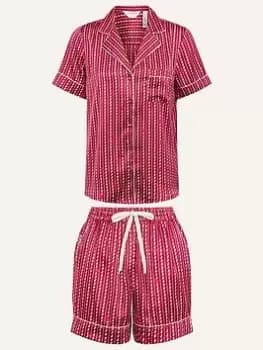 Accessorize Candycane Short Pj Set, Pink, Size L, Women