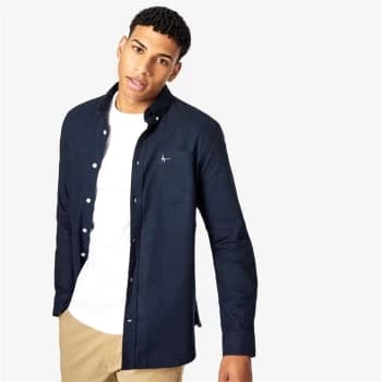 Jack Wills Wadsworth Plain Oxford Shirt - Navy