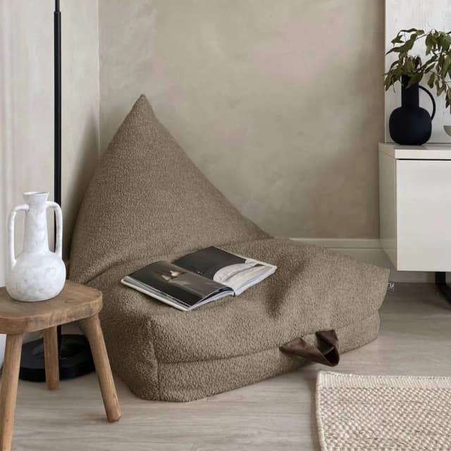rucomfy Beanbags rucomfy Indoor Large Bean Bag Lounger - Snug Humbug for Adults in Beige Beige Unisex