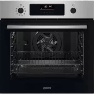 Zanussi ZOPNX6XN Built In Electric Single Oven - Stainless Steel / Black - A+ Rated