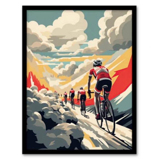 Artery8 Cycle Tour Road Race Paris Roubaix Hell Haute Route Cycling Framed Wall Art Print