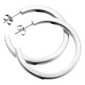 Beginnings Sterling Silver E165 Square Cut Hoop Earrings