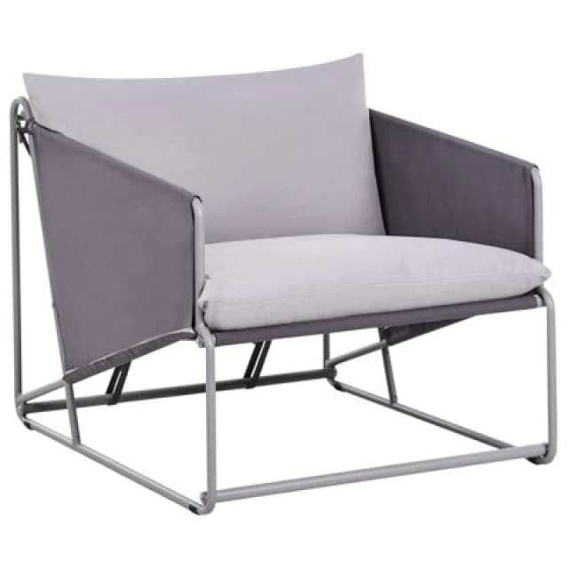 Beliani Garden Chair With Cushion Ponte Metal Grey