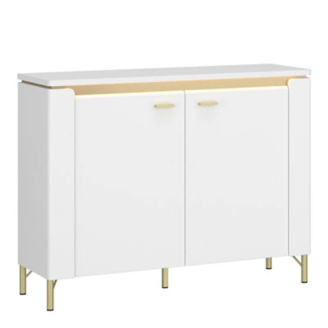 Furniture To Go Lazio Sideboard 2 Door In Alpine White/white Gloss