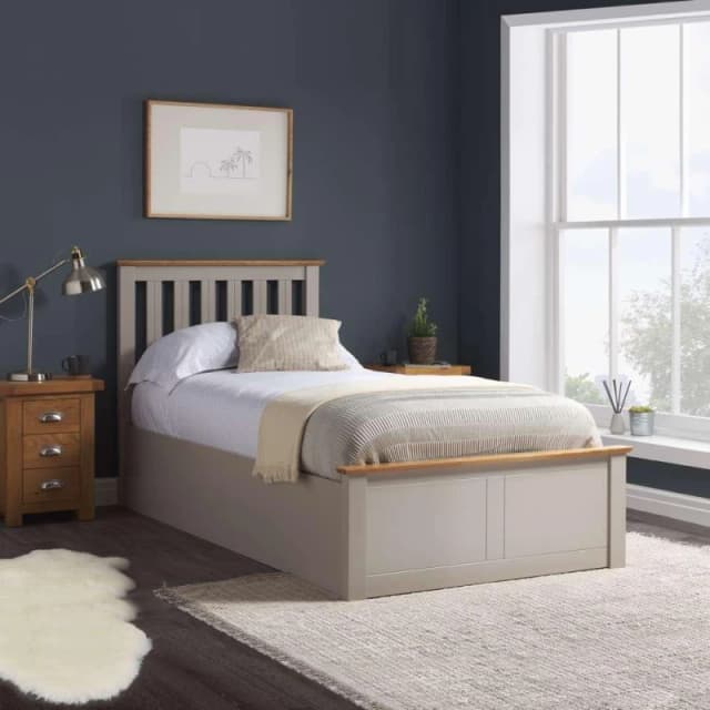 ASC Sydney 3ft Single Pearl Grey Wooden Ottoman Bed Frame