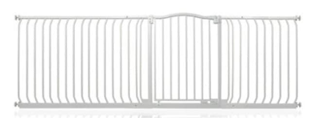 Safetots Curved Top Safety Gate, 225Cm - 234Cm, Matt White, Pressure Fit Stair Gate