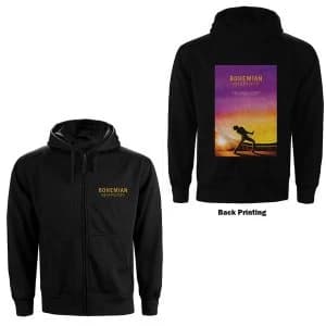 Queen - Bohemian Rhapsody Movie Poster Unisex Large Hoodie - Black
