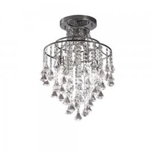 Semi Flush Ceiling 4 Light Polished Chrome, Crystal