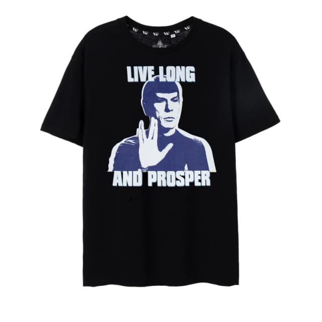 Star Trek Short Sleeved T-Shirt Black male