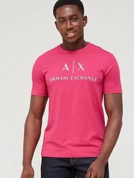 Armani Exchange Classic Logo T-Shirt – Pink, Size L, Men