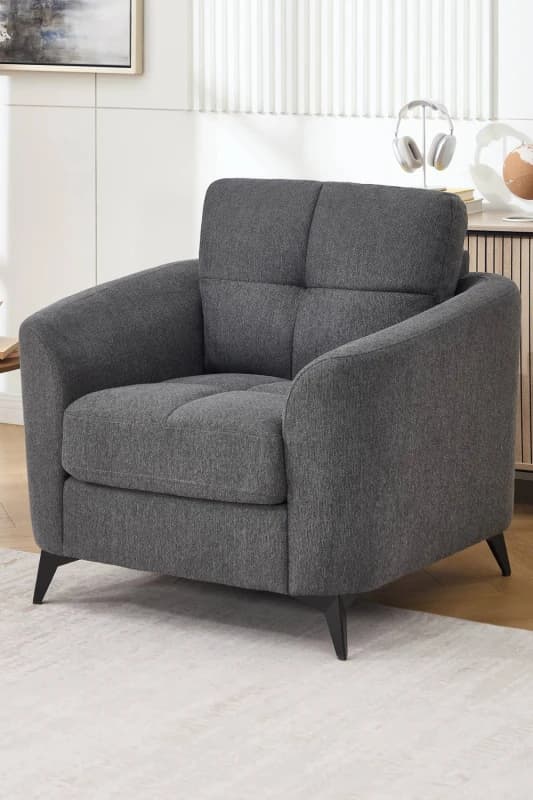 More4Homes Solna Modern Scandi Style Fabric Living Room Chair (Charcoal)