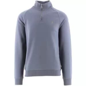 Farah Battleship Blue Jim Quarter-Zip Sweatshirt