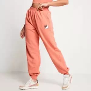11 Degrees Womens Mixed Branding Oversized Joggers - Terracotta - UK 12