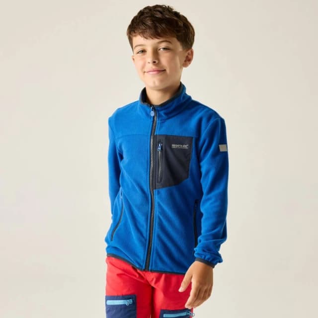 Regatta Frankie Full Zip Fleece in Bright Blue Size: 7-8 Years Bright Blue Unisex 7-8 Years