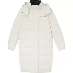 Calvin Klein Jeans Monologo Mw Long Puffer - Cream