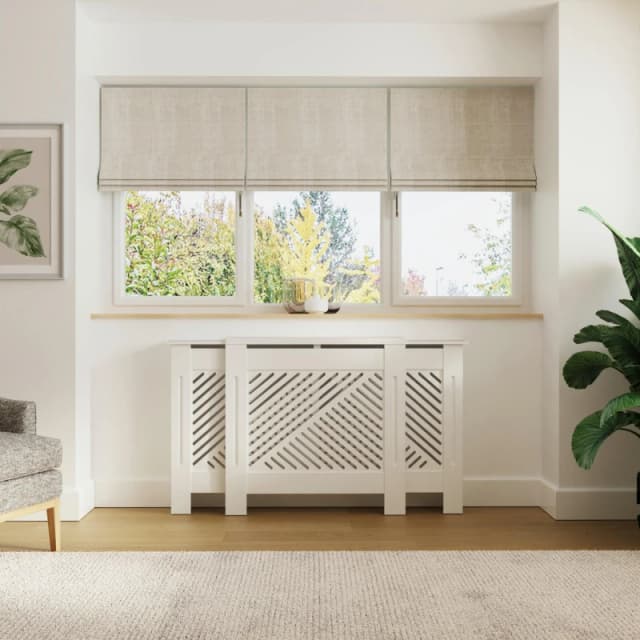 GFW Kobe Chevron Adjustable Radiator Cover White Sideboards One Size White 42808101000