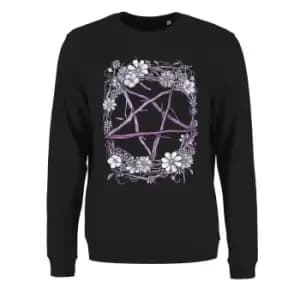 Grindstore Womens/Ladies Pagan Pentagram Sweatshirt (S) (Black/Lilac)