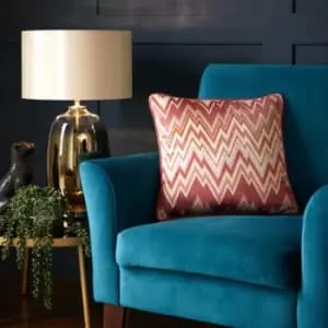 Pants on Fire Velvet Piped Edge Filled Cushion, Terracotta, 43 x 43cm - Laurence Llewelyn Bowen