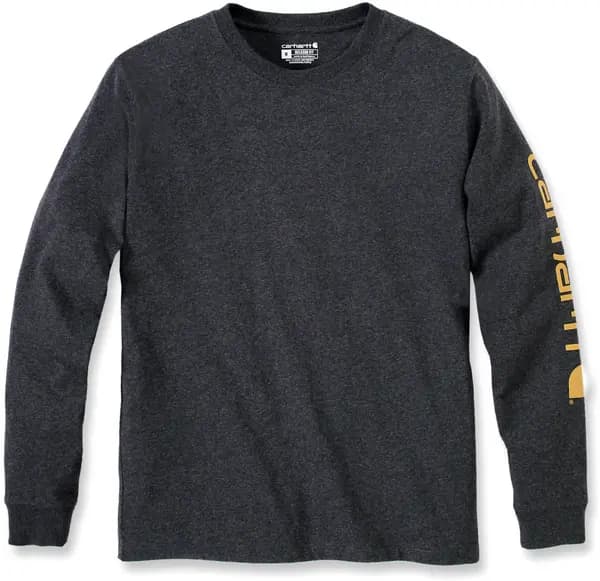 Carhartt Logo Longsleeve, black-grey, Size XL