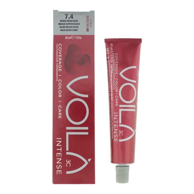Intercosmo Voila 3c Intense 7.4 Medium Copper Blonde Hair Colour 60ml