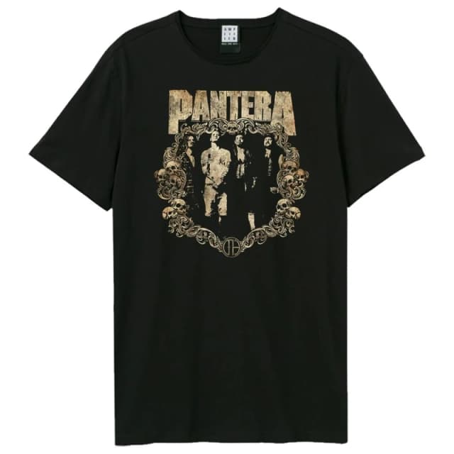 Amplified Amplified Men Skull Frame Pantera T-Shirt in Black Size: X-Small Black XS Male 5063852072262