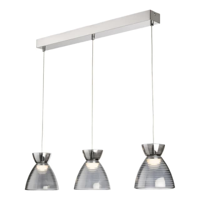 Firstlight LED Royale 3-Light Pendant Light Warm White 3000K Smoked in Chrome