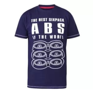 Duke Mens Marco D555 Printed Kingsize T-Shirt (4XL) (Navy/White)