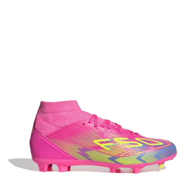 adidas F50 League Mid-cut Firm Ground Football Boots Womens Pink/Yellow female 6.5 (40)