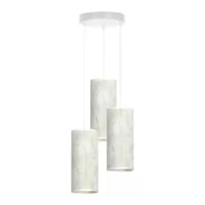 Karli White Cluster Pendant Ceiling Light with White Fabric Shades, 3x E14