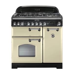 Rangemaster CDL90DFFCRC Classic Deluxe 90cm Dual Fuel Range Cooker Cream-C