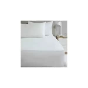 Home 16 Deep Flat Sheet 180TC Percale White Super King Sheet - White - Rapport