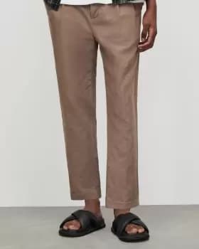 AllSaints Envira Linen Blend Cropped Trousers