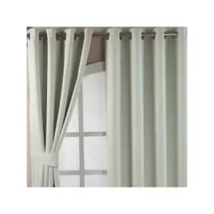 Homecapes Ivory Herringbone Chevron Blackout Curtains Pair Eyelet Style, 46x54'