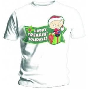 Family Guy Freakin Holidays Mens White T Shirt: Medium