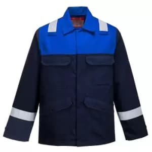 Biz Flame Mens Flame Resistant Plus Jacket Navy / Royal Blue 2XL