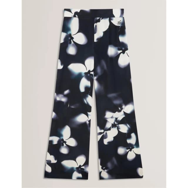 Ted Baker Womens Print Palazzo Trousers Navy female 8 (XS)