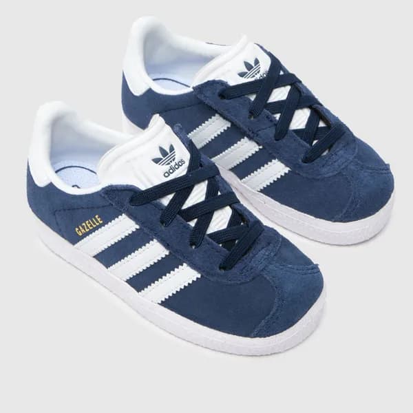 adidas navy & white gazelle Toddler trainers Navy/White UK 8