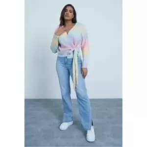 I Saw It First Pink Ombre Oversized Wrap Cardigan - Pink