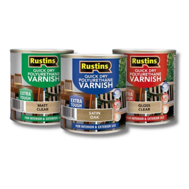 Rustins QuickDry Polyurethane Varnish Satin 1L in Clear POSCW1000