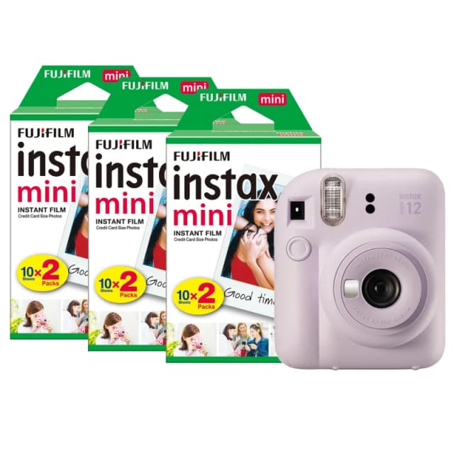 Fujifilm Fujifilm Instax Mini 12 Instant Camera - Lilac Purple (Camera + 60 Shot Pack) 16806133+3x2PK