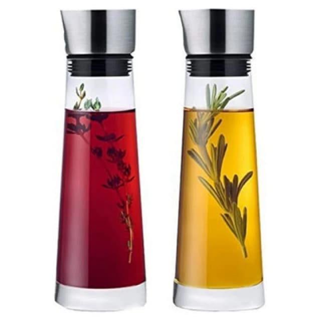 Blomus Alinjo Oil & Vinegar Set With Stainless Steel Lid - Transparent
