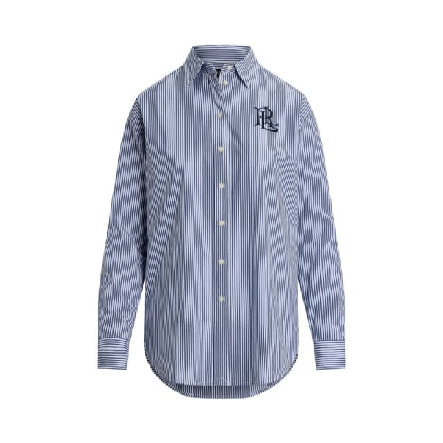 Lauren by Ralph Lauren LRL Kotta shirt Ld62 Blue/WHITE female 10 (S)