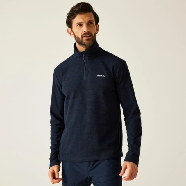 Regatta Regatta Men Thompson Marl Lightweight Half-Zip Fleece in Navy Size: Small Navy S Male 5063516219392